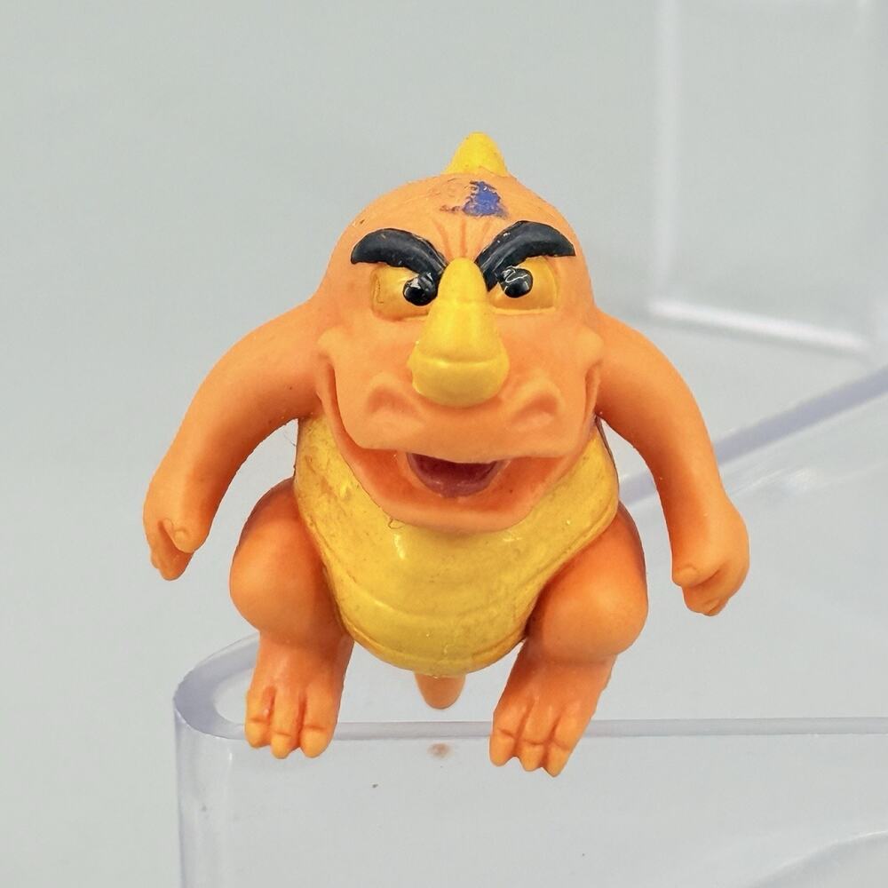 Applause 1987 Vintage Halloween Rubber Monster Orange Finger Puppet Topper
